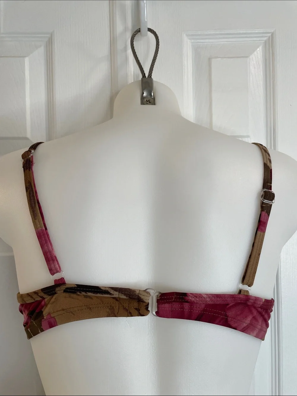 NEWPORT NEWS SHAPE FX BROWN ANIMAL PRINT with PINK ACCENT UNDERWIRE BIKINI SZ 10